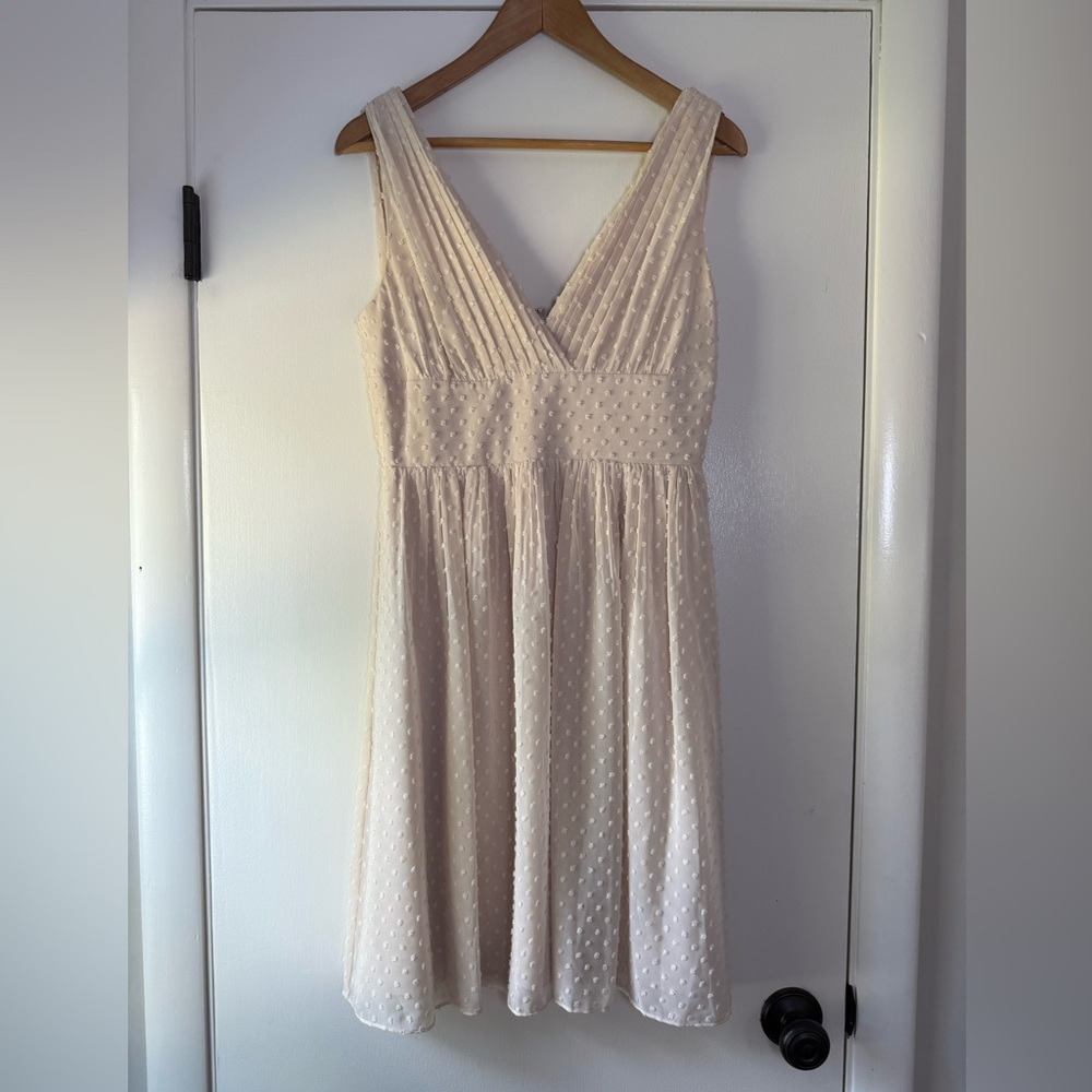J. Crew Marlowe Swiss Dot Chiffon Fit & Flare Dress Elope Bridal Coquette Chic